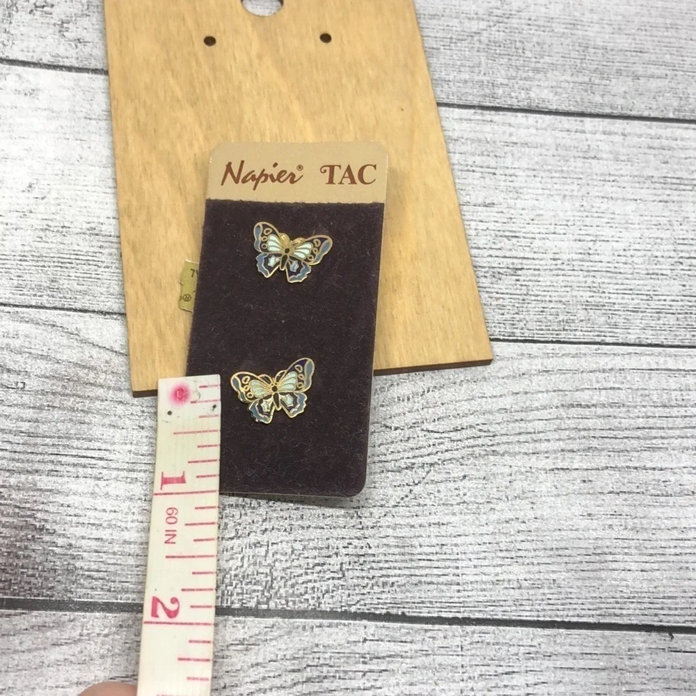 Vintage Napier TAC Pin Cloisonne Butterflies